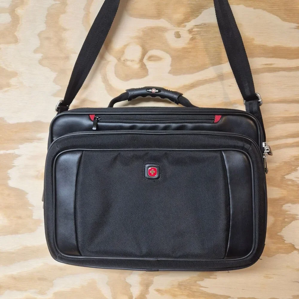 Swiss Gear Wenger Laptop Briefcase Black Shoulder Messenger Business Bag